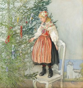 木を飾る 作： Carl Larsson